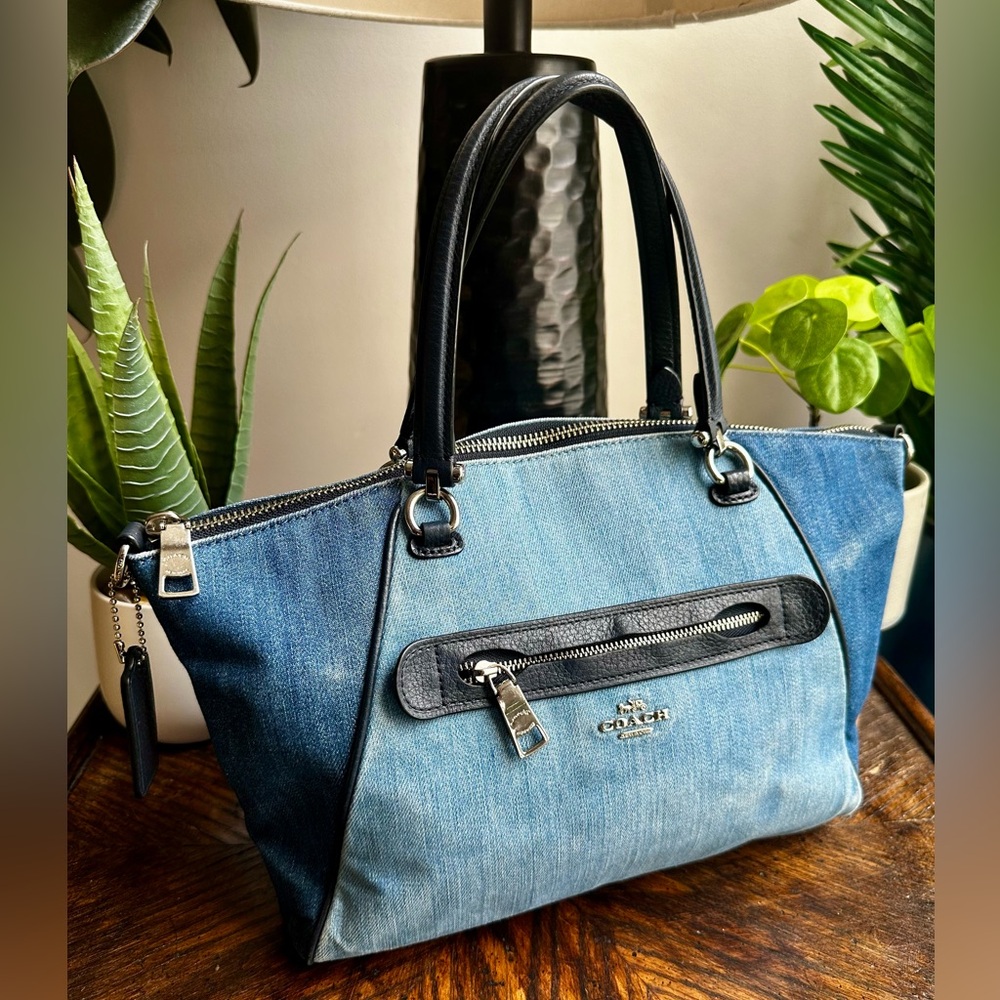 Coach Denim Prairie Satchel with Strap - Picture 14 of 16